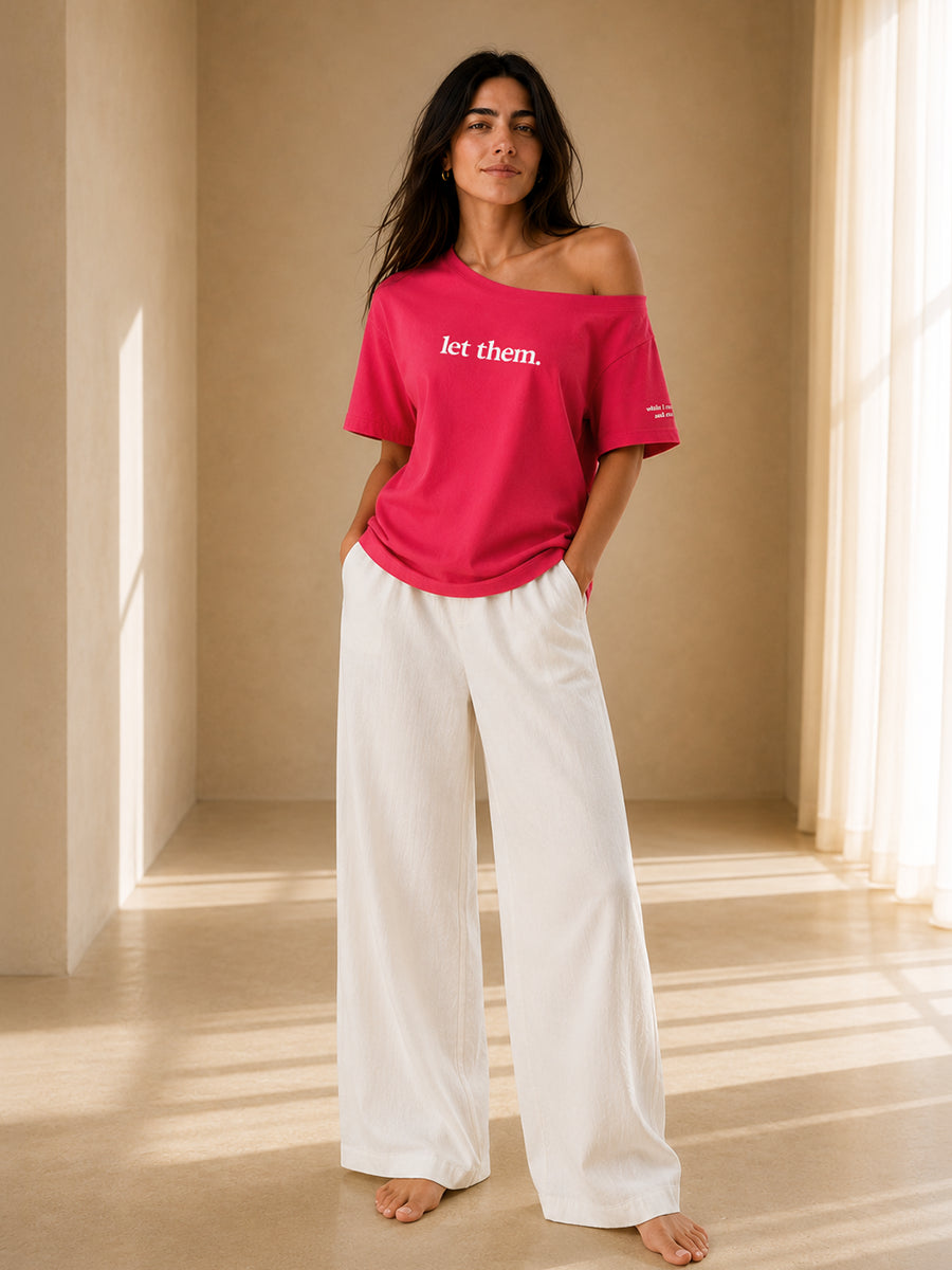 LET THEM. SLASH TEE ROSE PINK