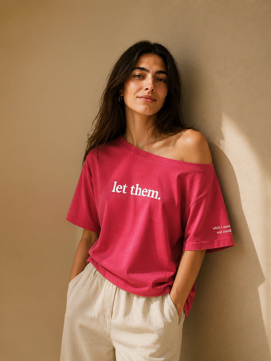 LET THEM. SLASH TEE ROSE PINK