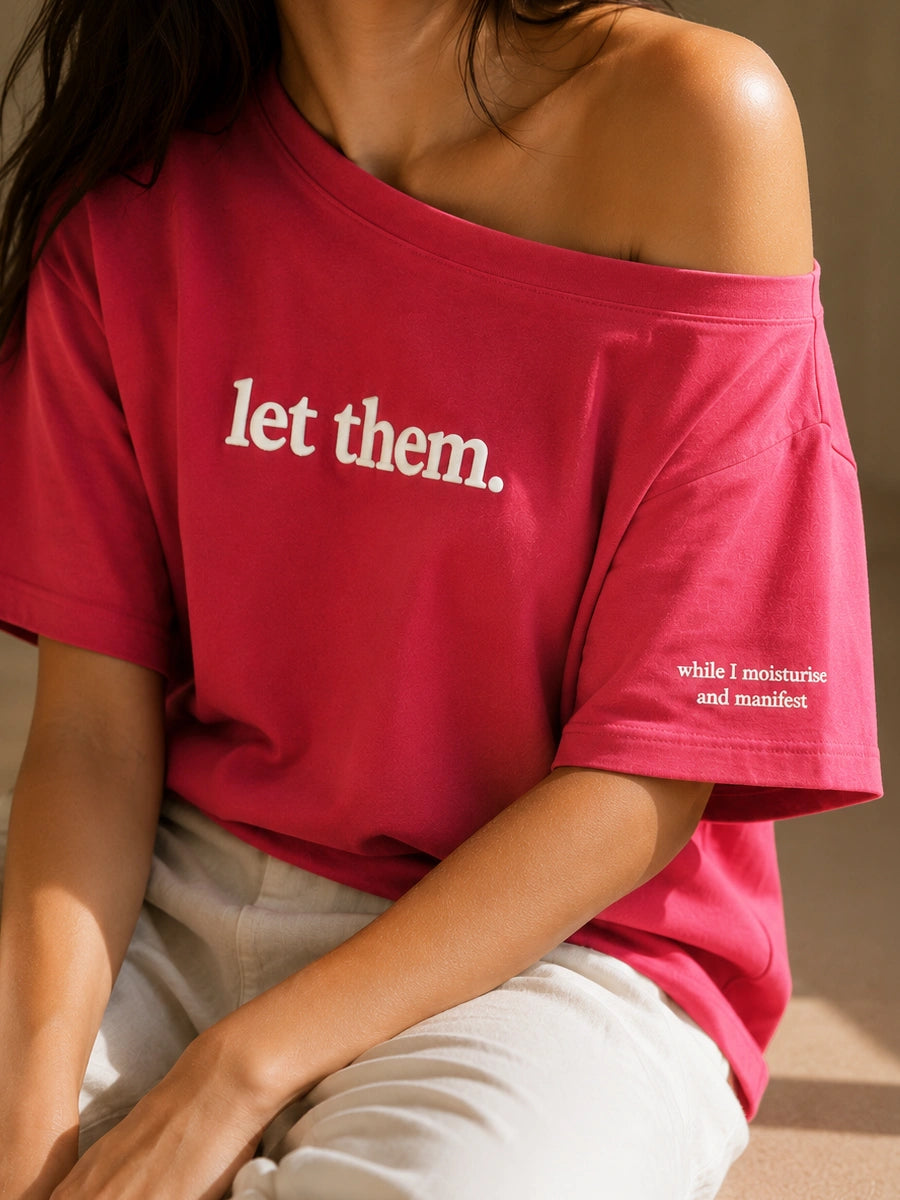 LET THEM. SLASH TEE ROSE PINK