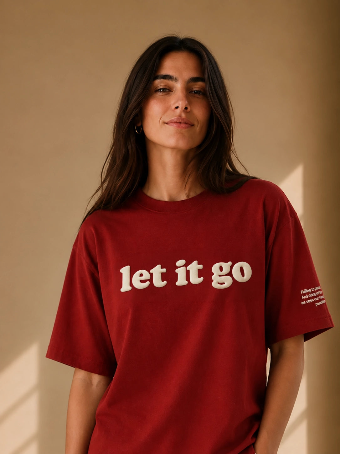 LET IT GO TEE AUTUMN MAROON