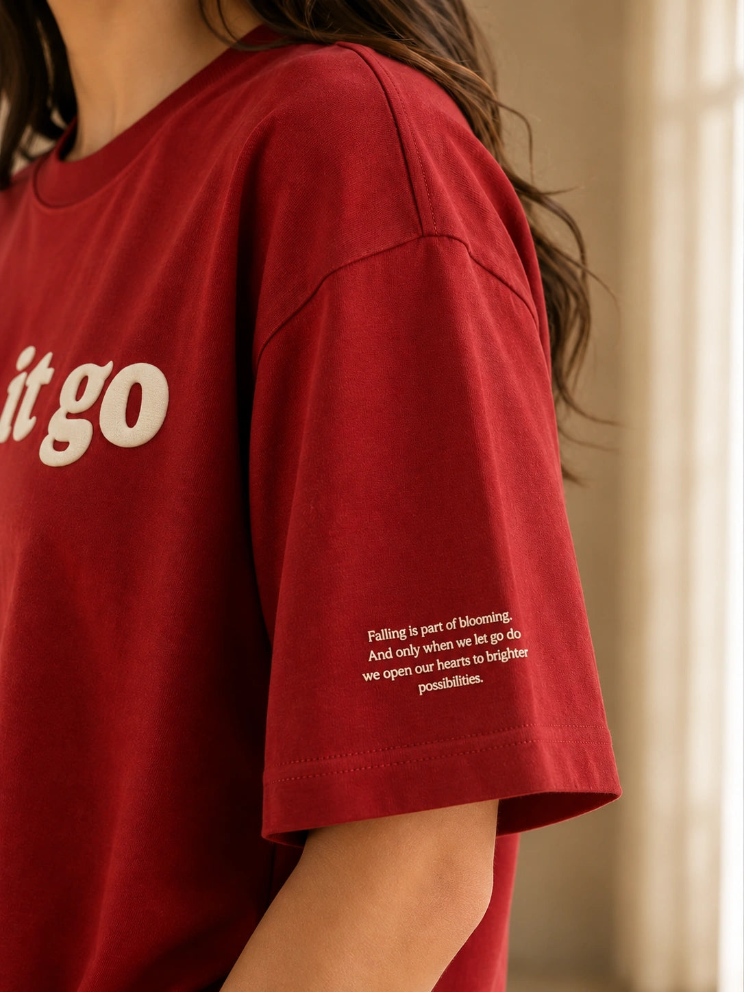LET IT GO TEE AUTUMN MAROON