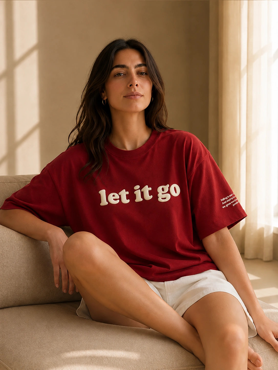 LET IT GO TEE AUTUMN MAROON