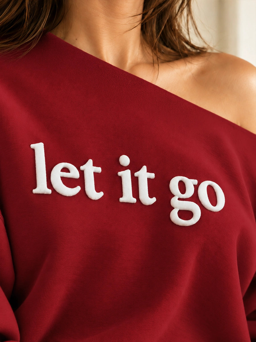 LET IT GO SLASH TOP AUTUMN MAROON