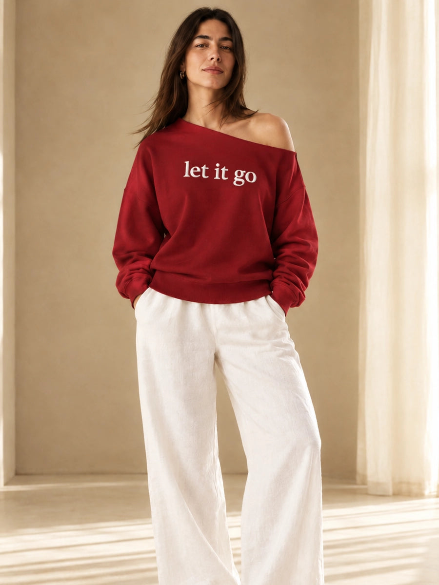 LET IT GO SLASH TOP AUTUMN MAROON