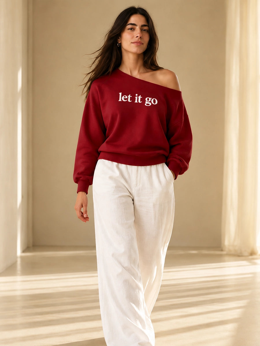 LET IT GO SLASH TOP AUTUMN MAROON