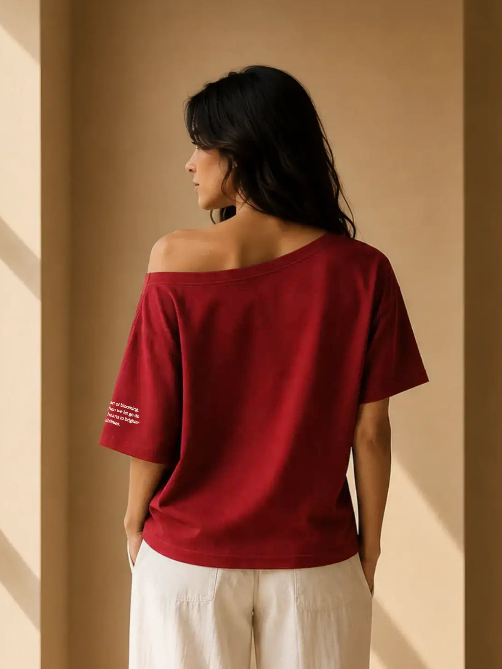 LET IT GO SLASH TEE AUTUMN MAROON
