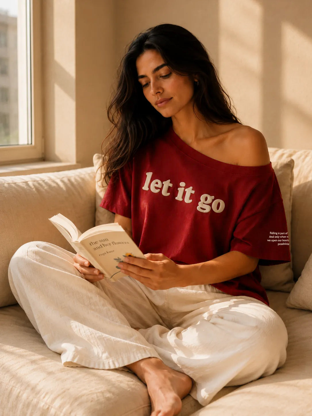 LET IT GO SLASH TEE AUTUMN MAROON