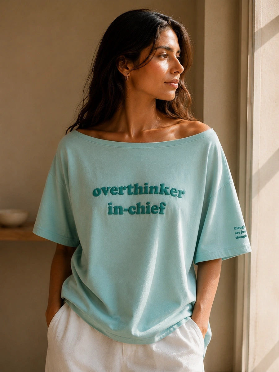 OVERTHINKER IN-CHIEF SLASH TEE SEA GLASS BLUE