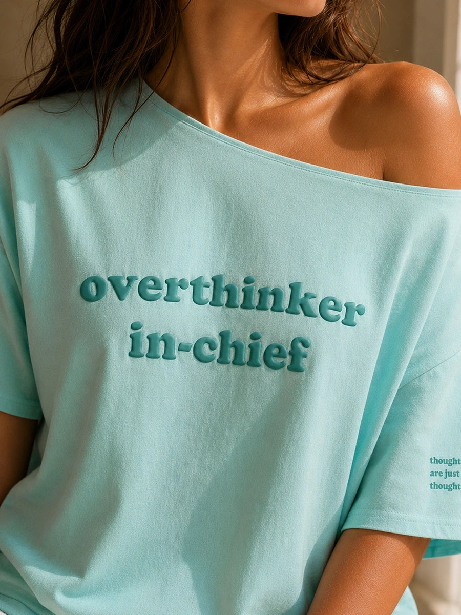 OVERTHINKER IN-CHIEF SLASH TEE SEA GLASS BLUE
