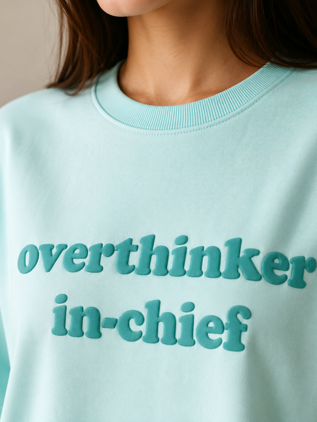 OVERTHINKER IN-CHIEF TEE SEA GLASS BLUE