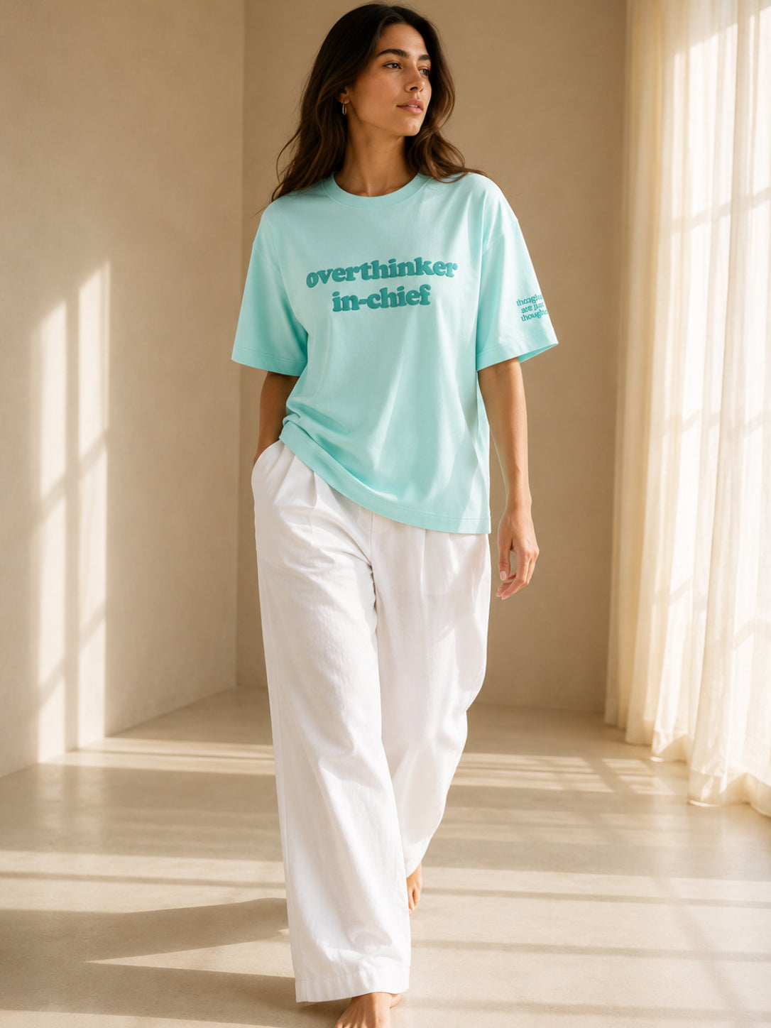 OVERTHINKER IN-CHIEF TEE SEA GLASS BLUE