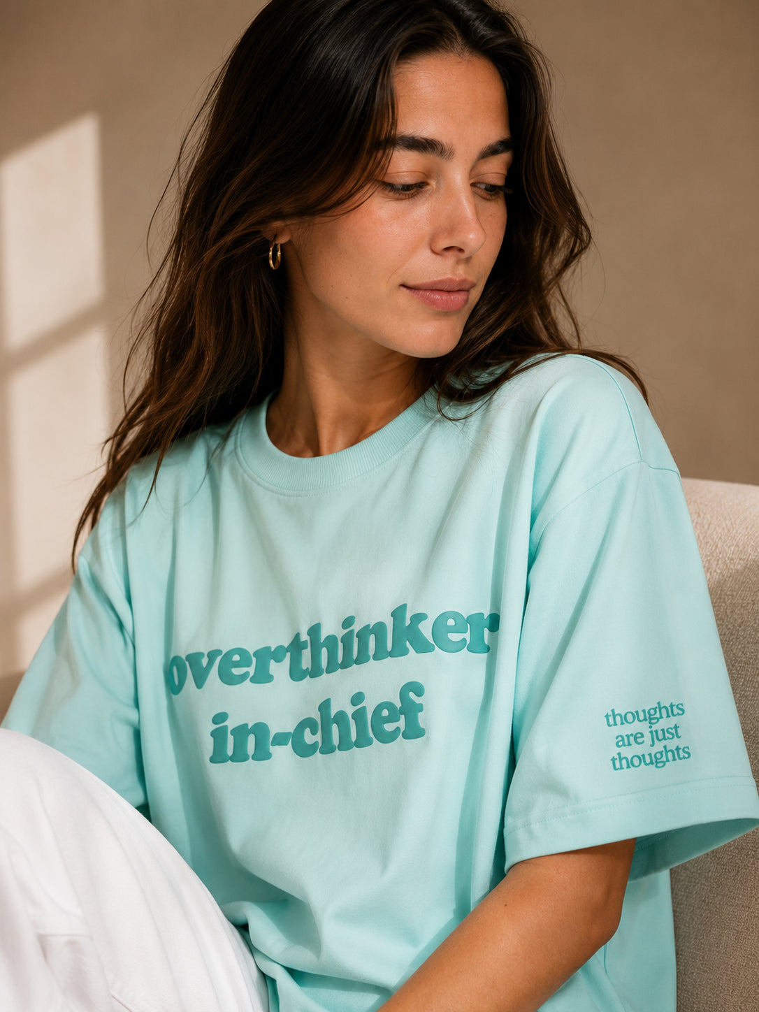 OVERTHINKER IN-CHIEF TEE SEA GLASS BLUE