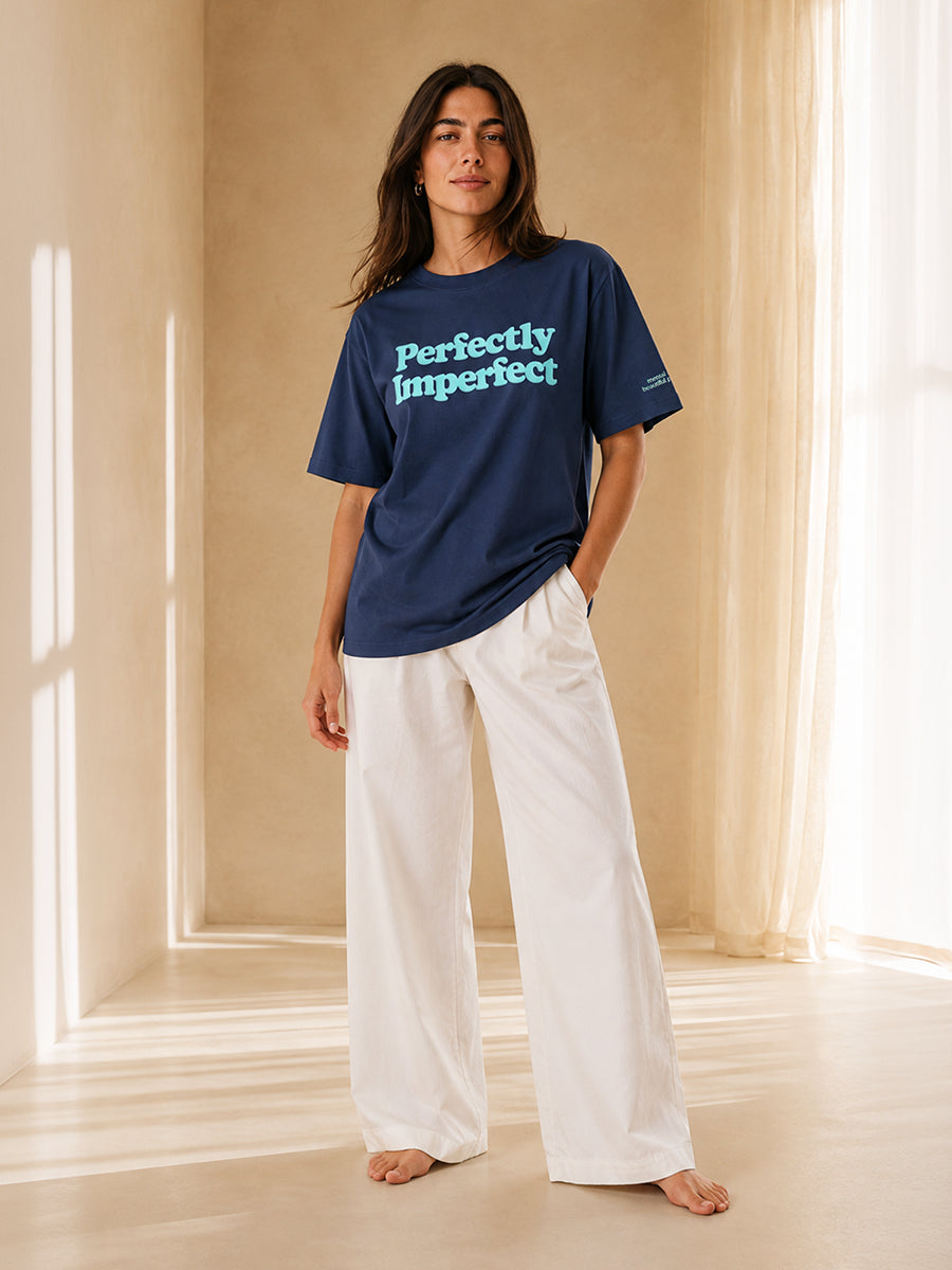 PERFECTLY IMPERFECT TEE DEEP OCEAN