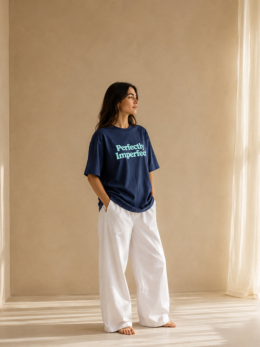 PERFECTLY IMPERFECT TEE DEEP OCEAN