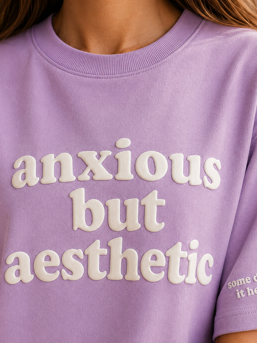 ANXIOUS BUT AESTHETIC TEE WILD LAVENDER