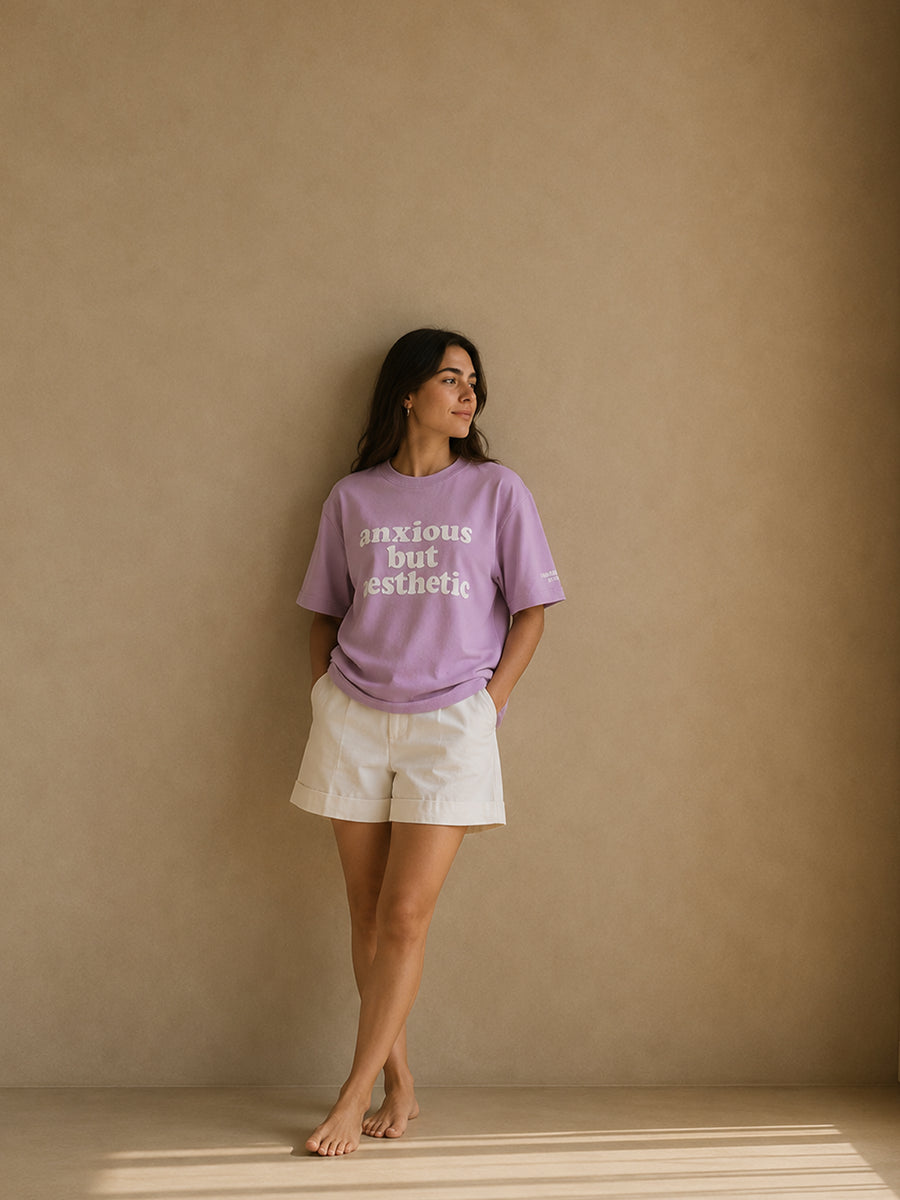 ANXIOUS BUT AESTHETIC TEE WILD LAVENDER