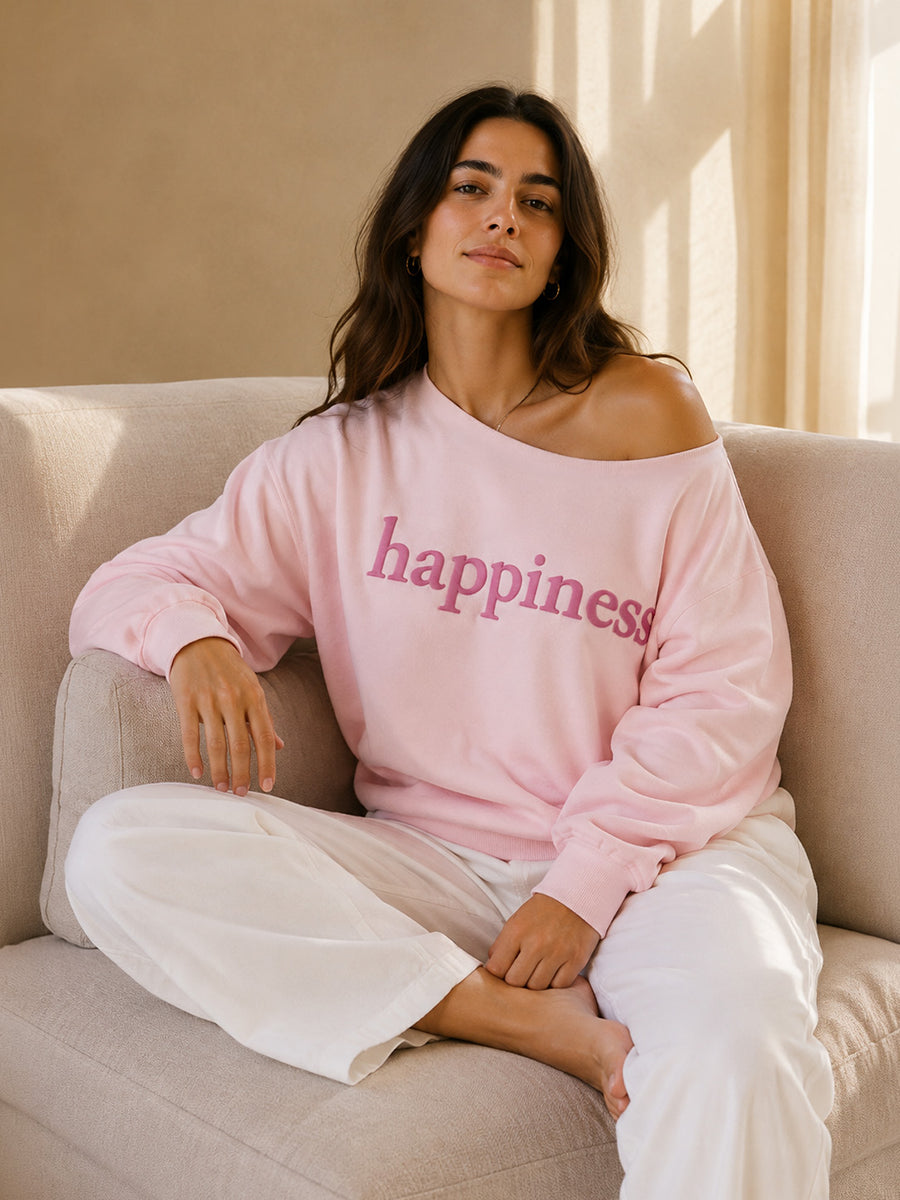 HAPPINESS SLASH TOP BLUSH PINK