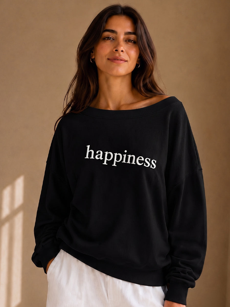 HAPPINESS SLASH TOP MIDNIGHT BLACK