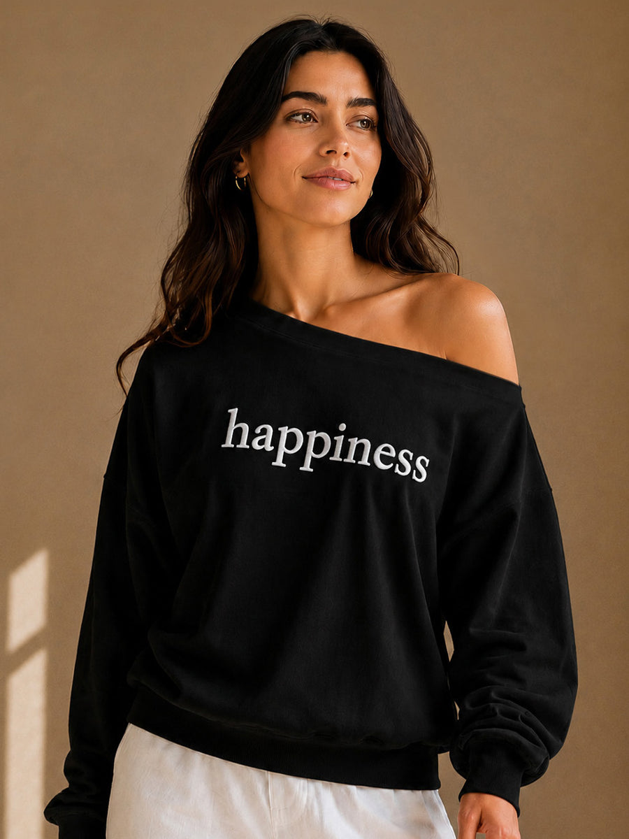 HAPPINESS SLASH TOP MIDNIGHT BLACK