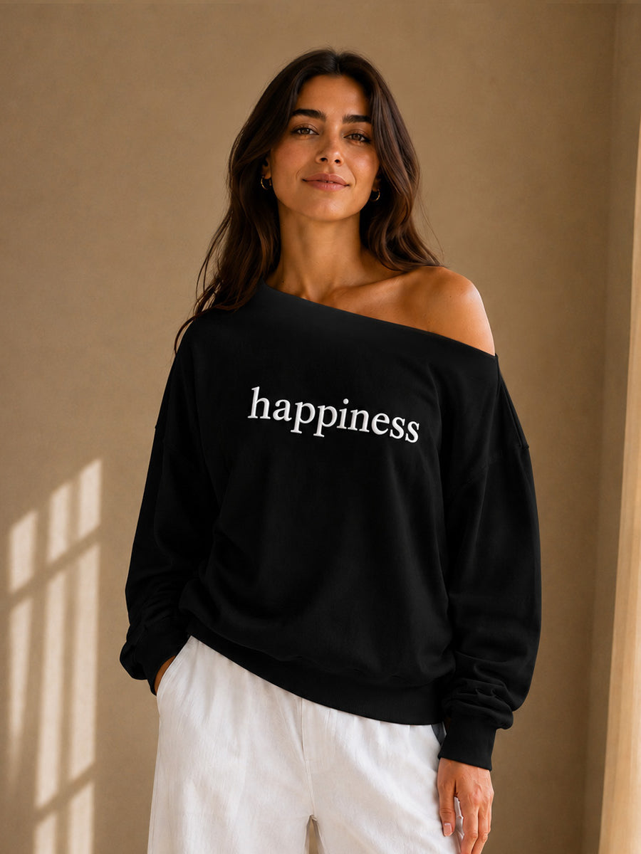 HAPPINESS SLASH TOP MIDNIGHT BLACK