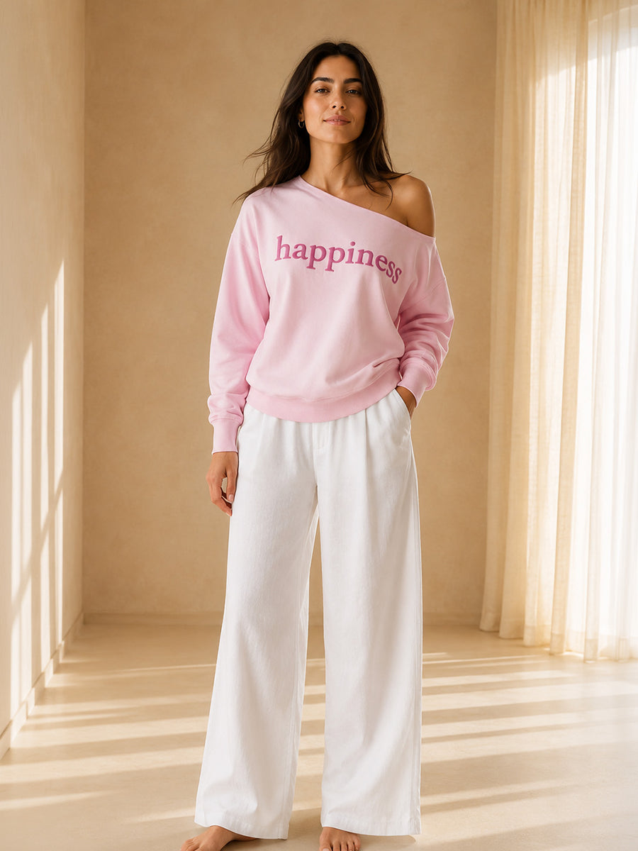 HAPPINESS SLASH TOP BLUSH PINK