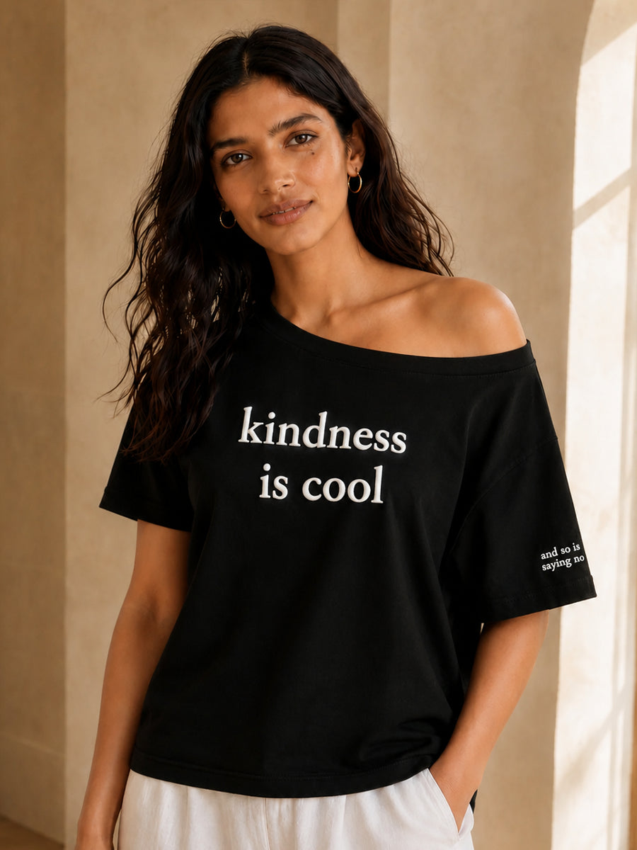KINDNESS IS COOL SLASH TEE MIDNIGHT BLACK