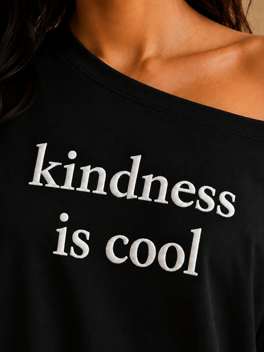 KINDNESS IS COOL SLASH TEE MIDNIGHT BLACK