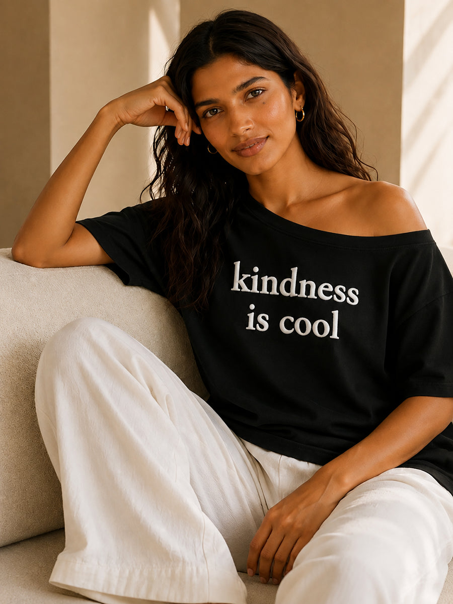 KINDNESS IS COOL SLASH TEE MIDNIGHT BLACK