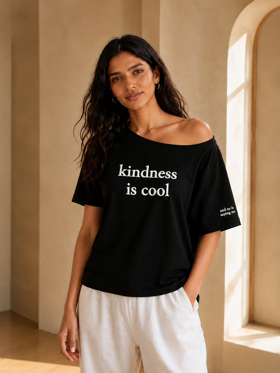 KINDNESS IS COOL SLASH TEE MIDNIGHT BLACK