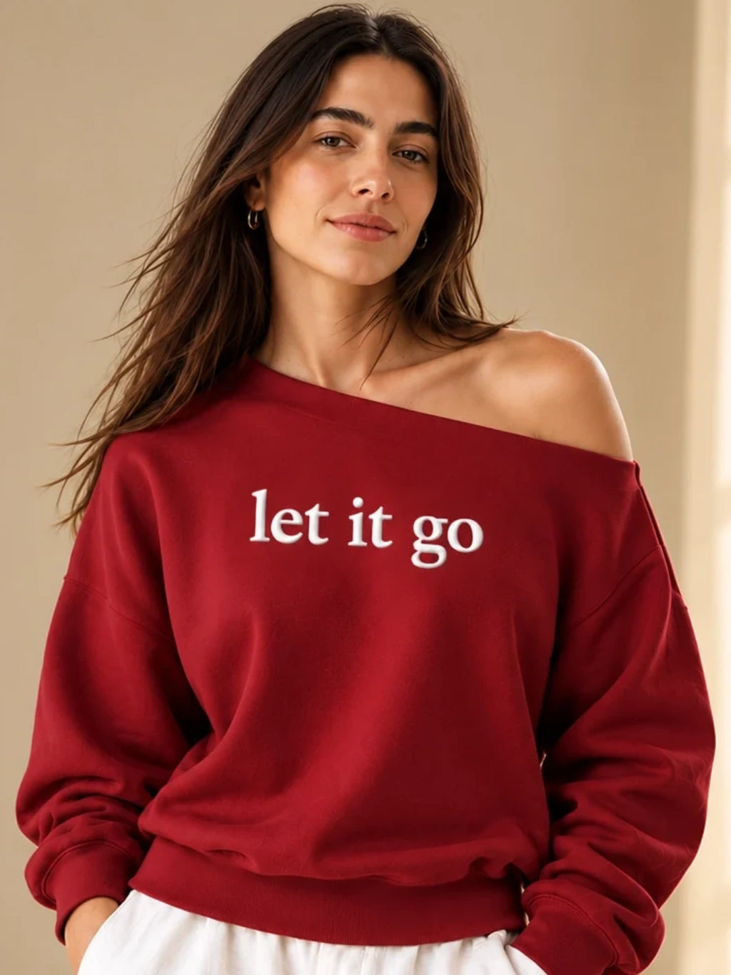 LET IT GO SLASH TOP AUTUMN MAROON